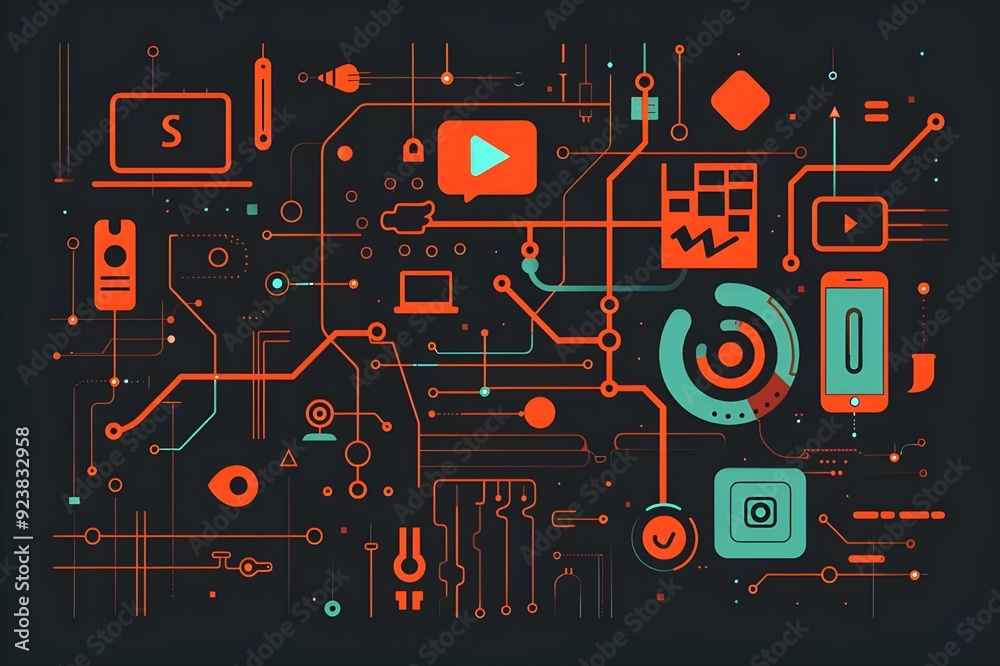 Abstract Technology Network Illustration Abstract Technology Network Illustration