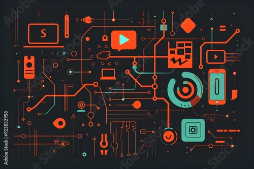 Abstract Technology Network Illustration