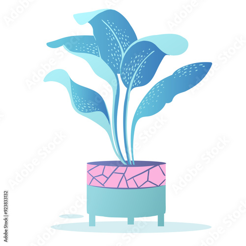 Stylized minimalist indoor plant. Can be used as an element of decor in the interior. Vector illustration as a design for posters, flyers, or other printed materials. T-shirts, bags or stationery.