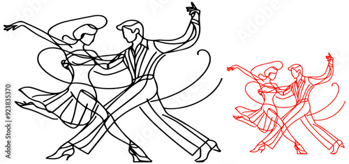 illustration of a couple dancing