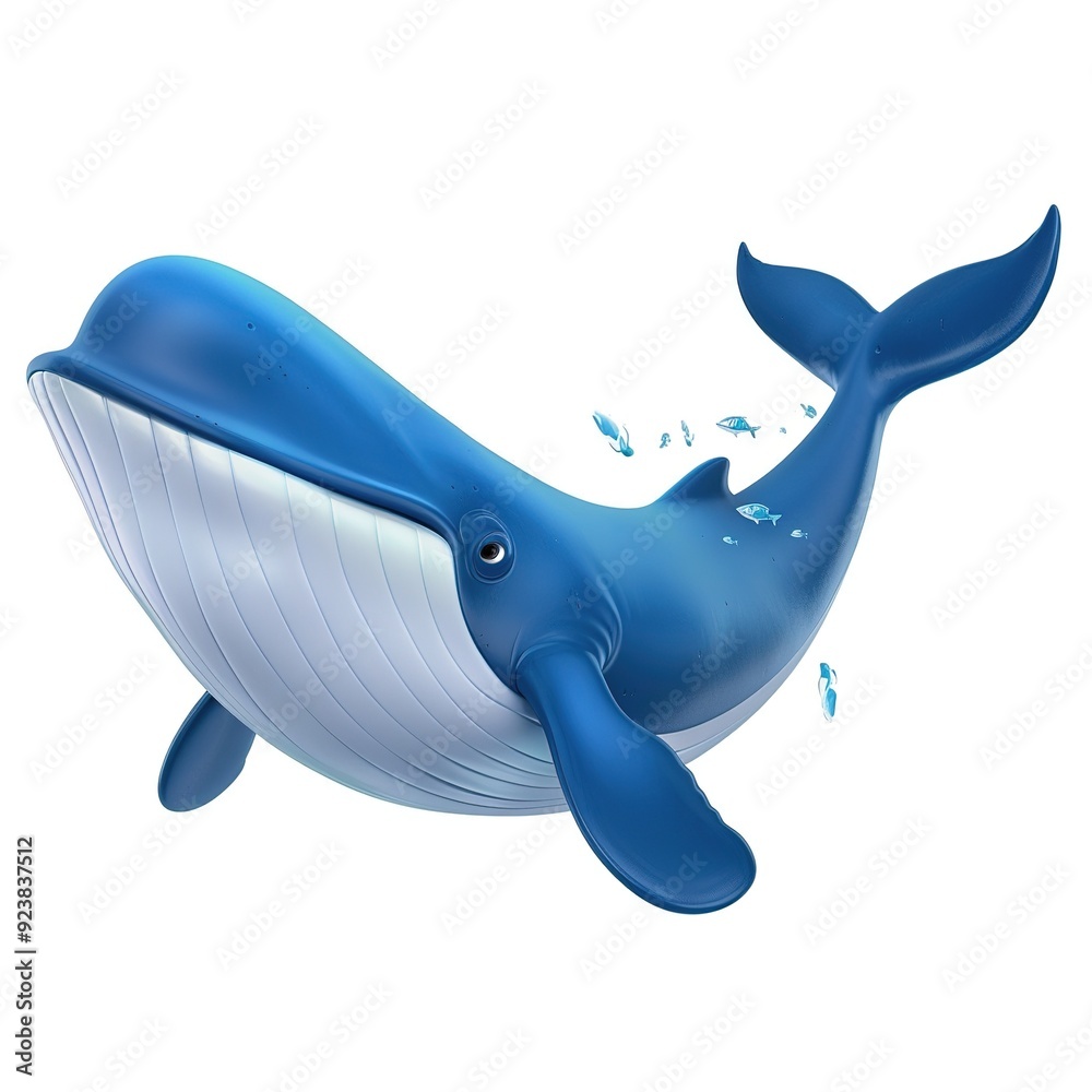 Obraz premium blue whale Gratitude emotion fantasy animal cartoon isolated whitebackground