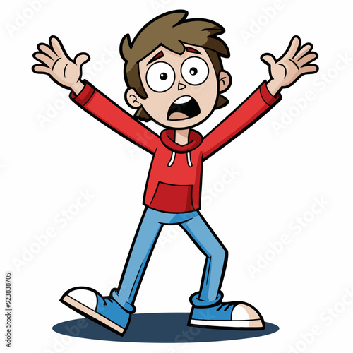 A man hands up art vector illustration