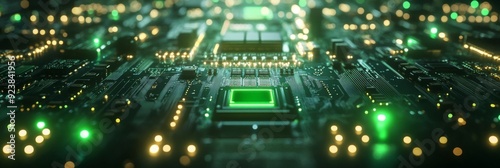 Eco-Friendly Computing: A Close-Up, High-Resolution Glimpse into the Sustainable Future of Green Circuitry and Technology photo