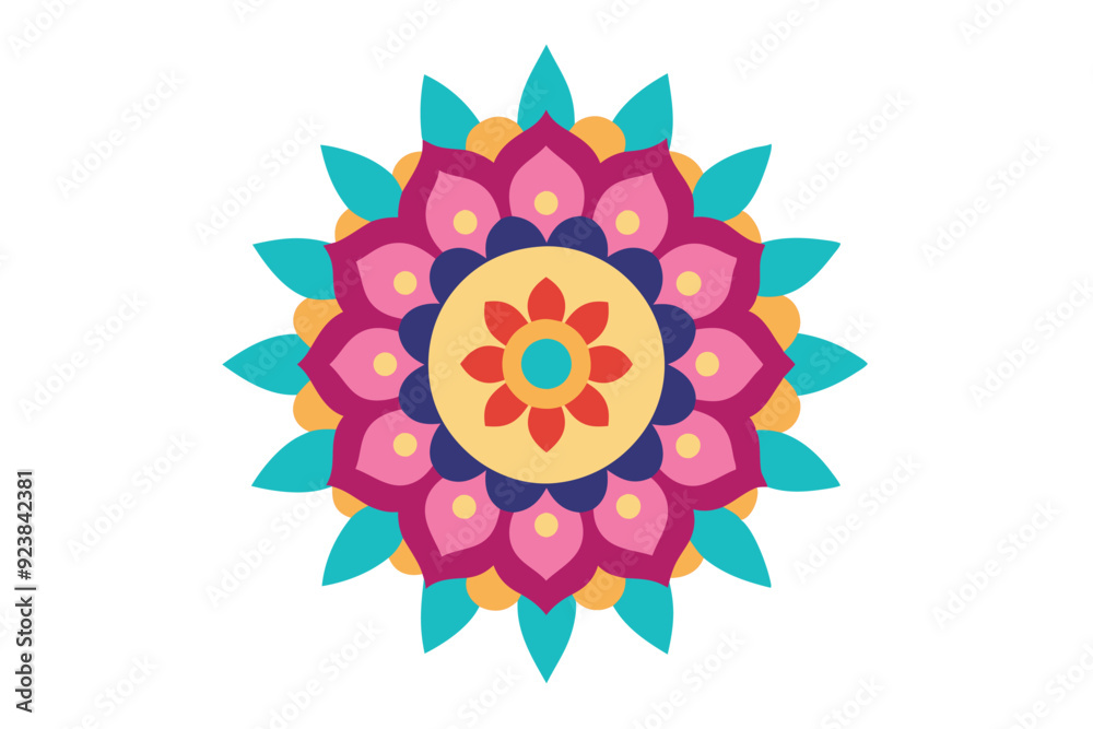 Colorful mandala in hand drawn style Colorful mandala in hand drawn style