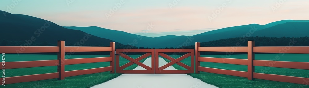 Fototapeta premium Relic of belief, spiritual barrier, flat design illustration