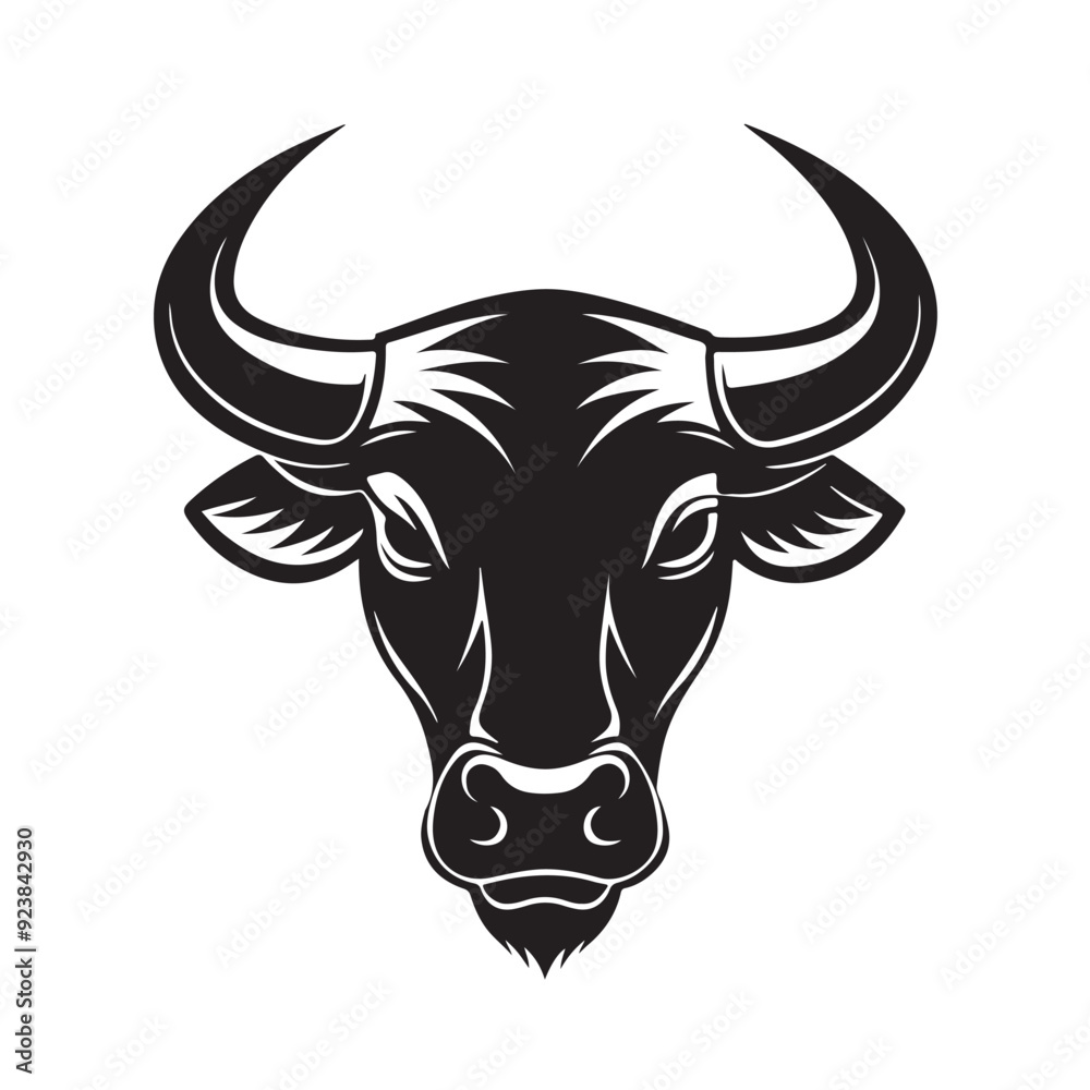 Bull face silhouette vector art illustration Bull face silhouette vector art illustration