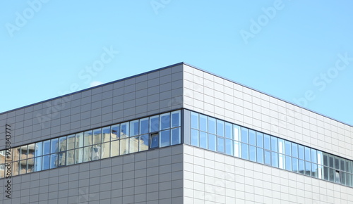 Corner of the upper floor of a modern building