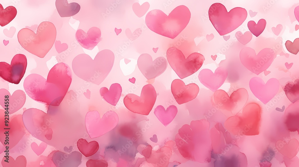 A pastel watercolor heart background evoking feelings of love and romantic elegance. A pastel watercolor heart background evoking feelings of love and romantic elegance.