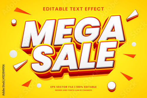 Mega sale editable text effect promotion template