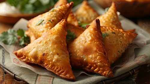 Vegetarian samsa or samosas.Indian special traditional street food punjabi samosa