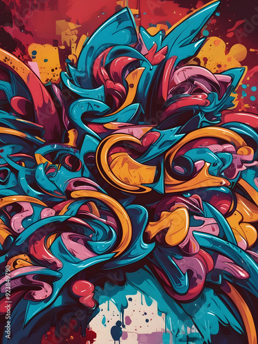 Graffiti style abstract wall art background digital paper
