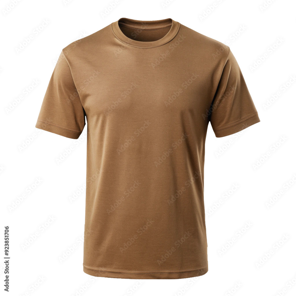 High-Quality Brown T-Shirt Mockup Isolated on White Background High-Quality Brown T-Shirt Mockup Isolated on White Background