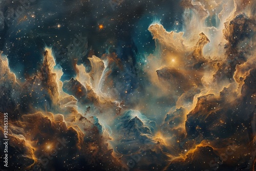 A Cosmic Landscape of Nebulae and Stars