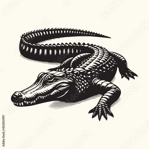 Alligator silhouette Vector Illustration Design