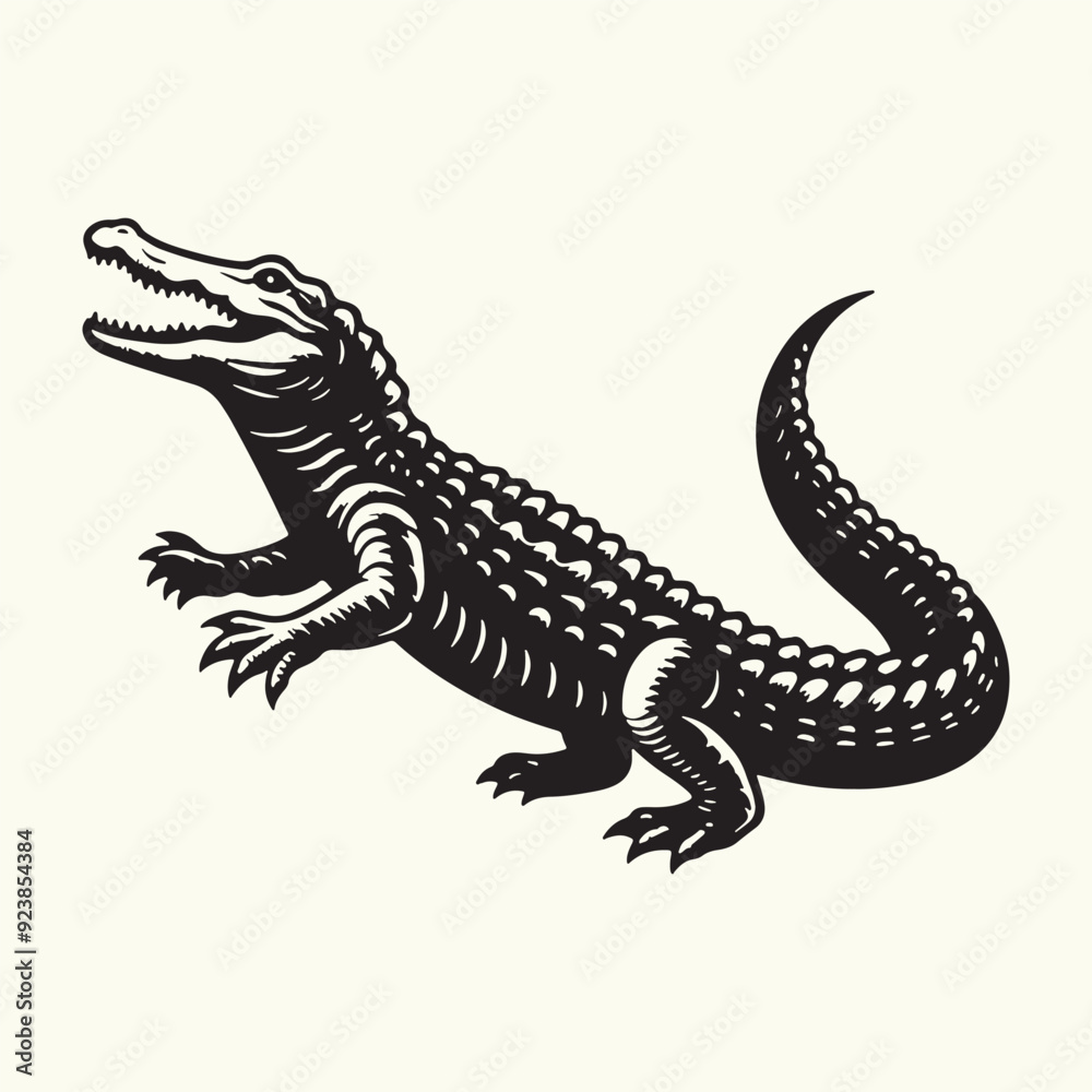 Fototapeta premium Alligator silhouette Vector Illustration Design