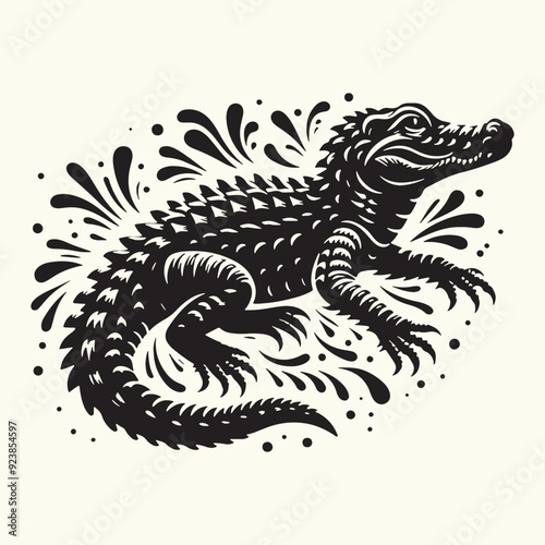 Wallpaper Mural Alligator silhouette Vector Illustration Design Torontodigital.ca