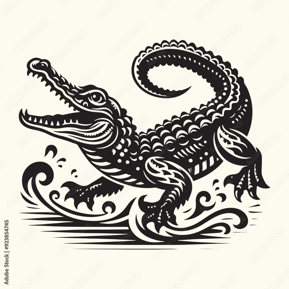 Alligator silhouette Vector Illustration Design Alligator silhouette Vector Illustration Design