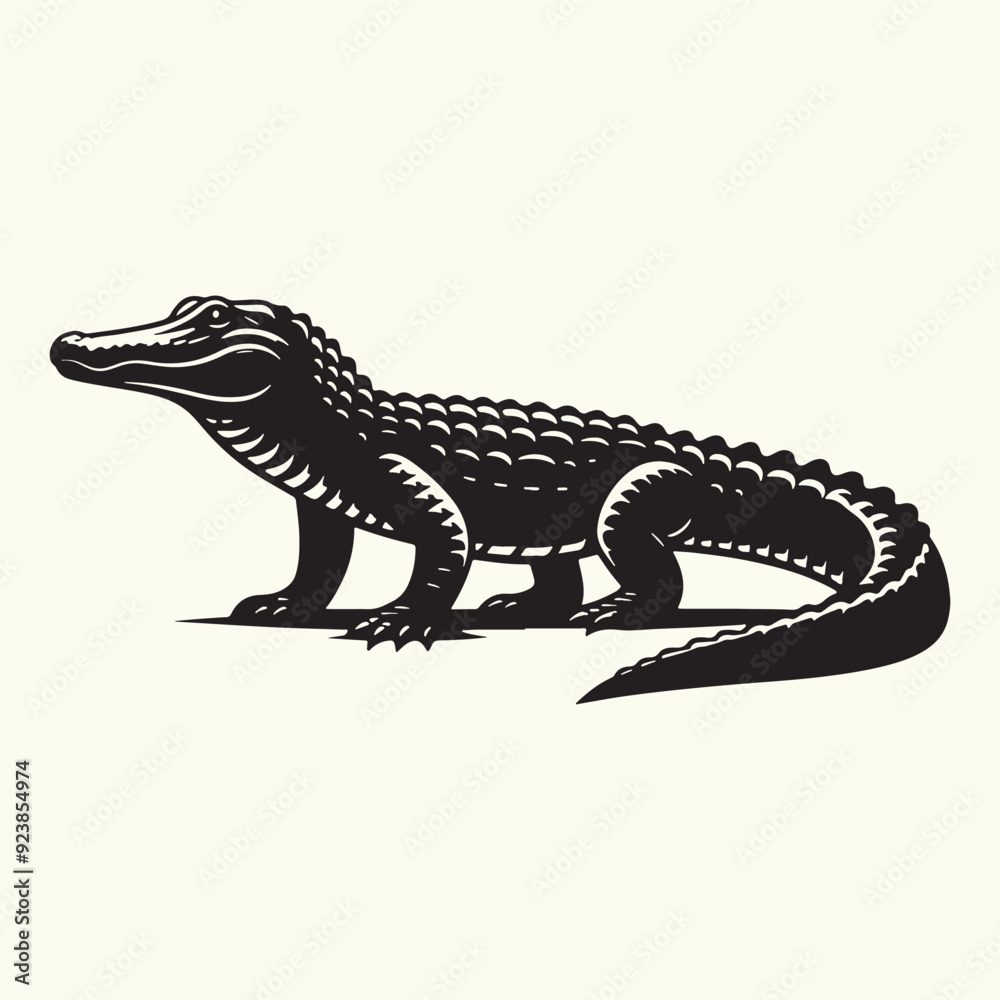 Fototapeta premium Alligator silhouette Vector Illustration Design