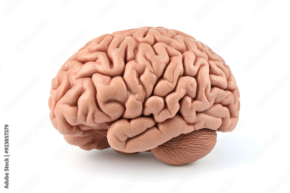 3d Realistic Human brain isolated on white background 3d Realistic Human brain isolated on white background