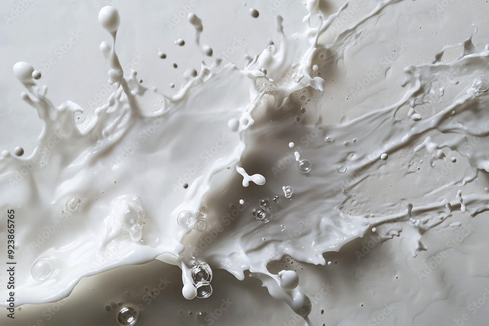 white milk splash with bubbles on top, isolated, white background white milk splash with bubbles on top, isolated, white background