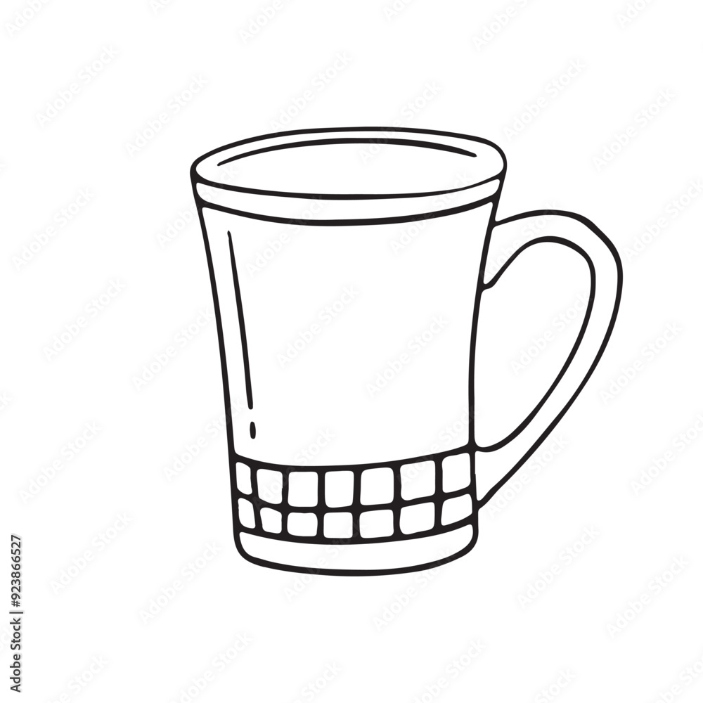 Hand drawn drinking cup and mug Hand drawn drinking cup and mug