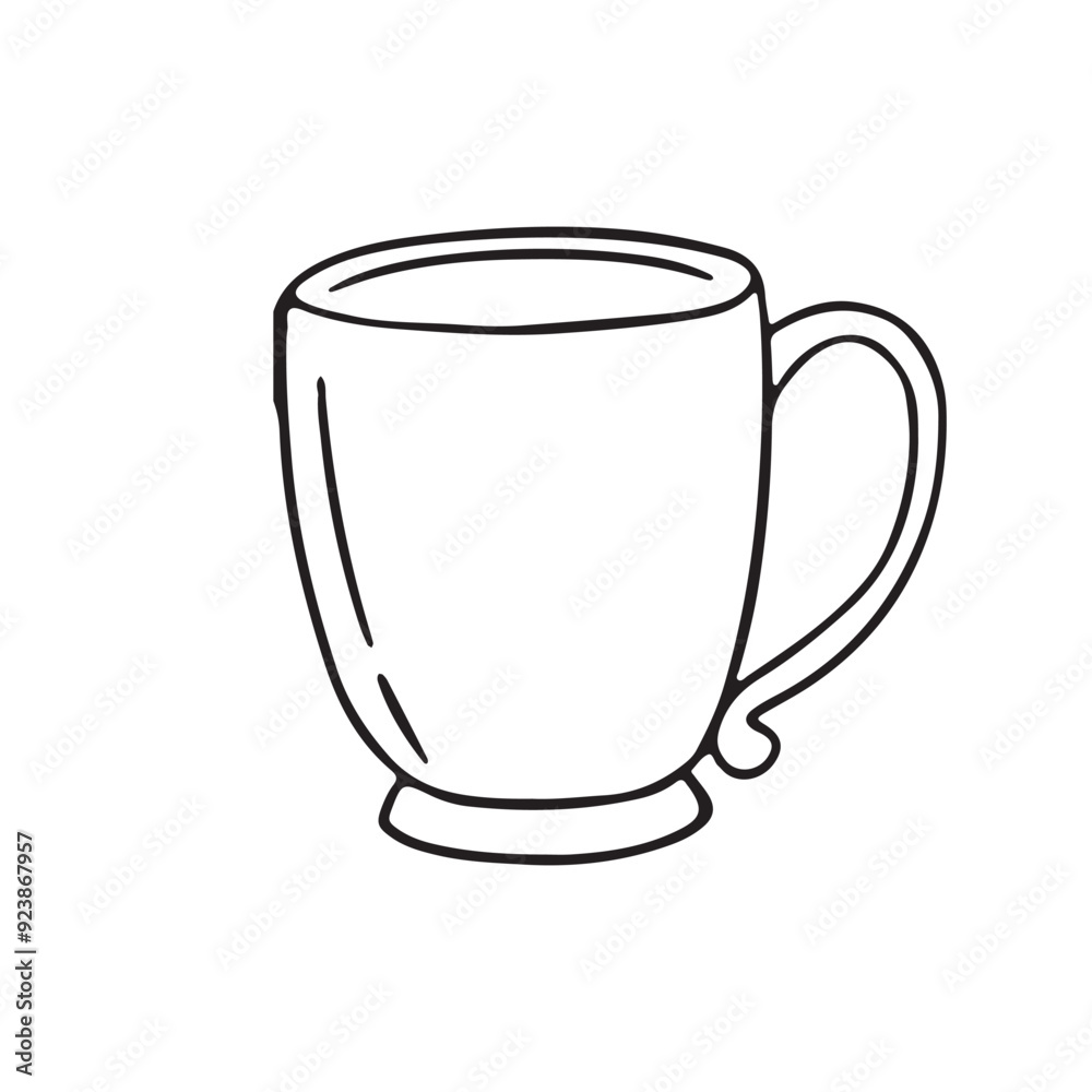 Hand drawn drinking cup and mug
