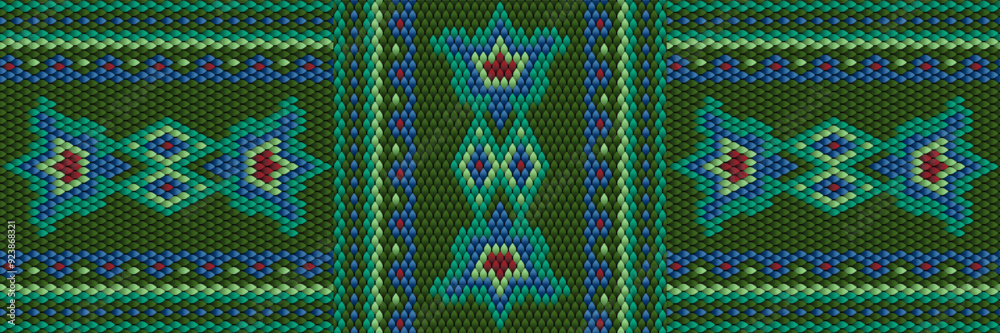 Vibrant Geometric Beadwork Pattern seamless Vibrant Geometric Beadwork Pattern seamless