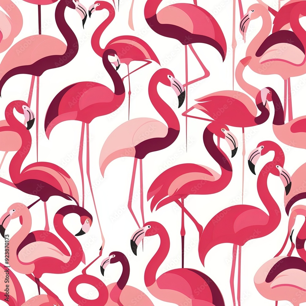 Obraz premium Flamingo pattern illustration vector design