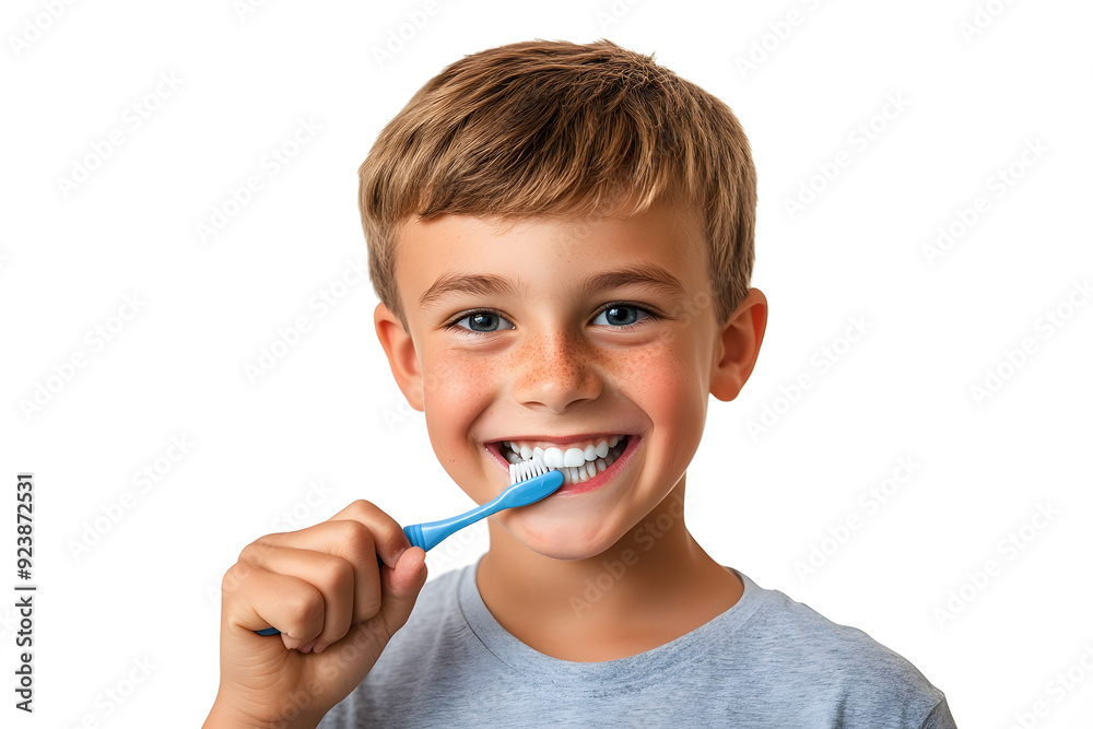 Little boy brushing teeth with a toothbrush isolated on white background
Little boy brushing teeth with a toothbrush isolated on white background