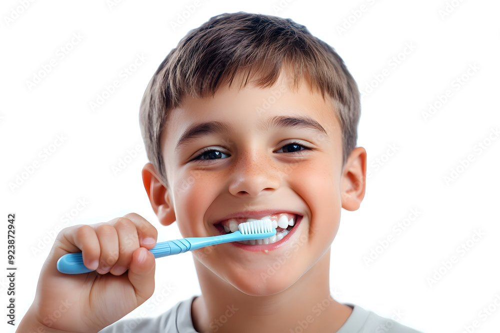 Little boy brushing teeth with a toothbrush isolated on white background
Little boy brushing teeth with a toothbrush isolated on white background