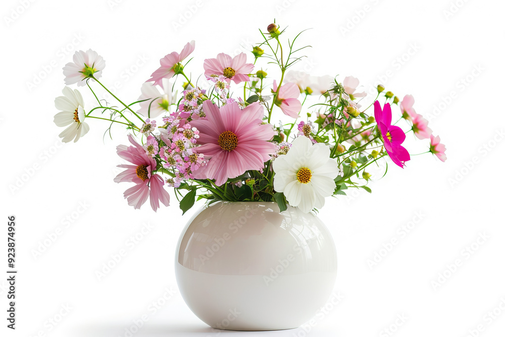 Beautiful bouquet of assorted fresh flowers in a simple white vase, perfect for home decor or as a thoughtful gift. Beautiful bouquet of assorted fresh flowers in a simple white vase, perfect for home decor or as a thoughtful gift.