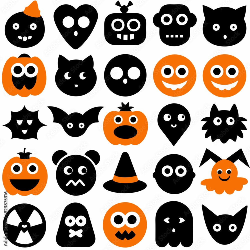 Halloween icon set art vector illustration Halloween icon set art vector illustration