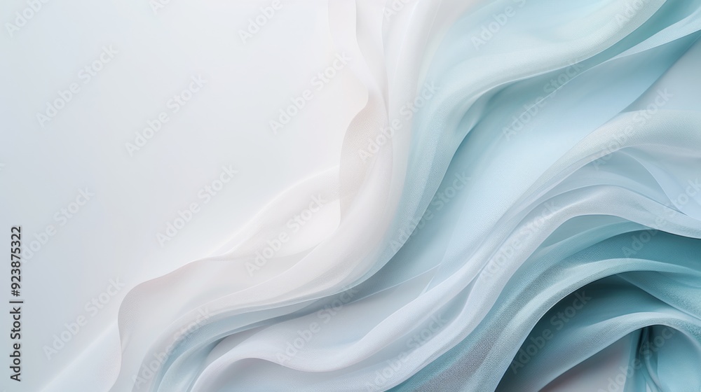 Fototapeta premium Fluid Curves in Pastel Grays, An abstract design featuring dynamic flowing waves and curves in shades of gray, ideal for posters or canvas art, minimalist and serene atmosphere.