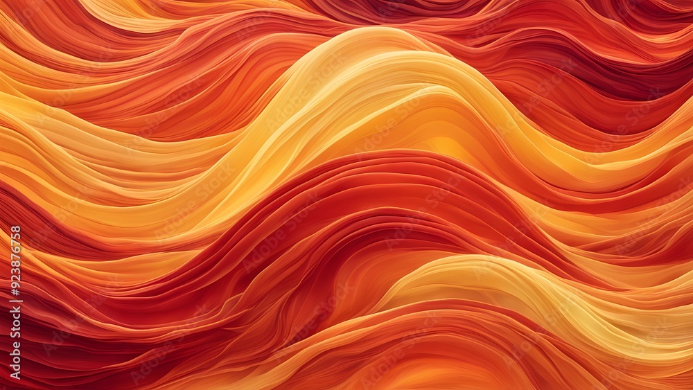 Flowing waves in vibrant shades of red orange and yellow gently blending, AI Generated Flowing waves in vibrant shades of red orange and yellow gently blending, AI Generated