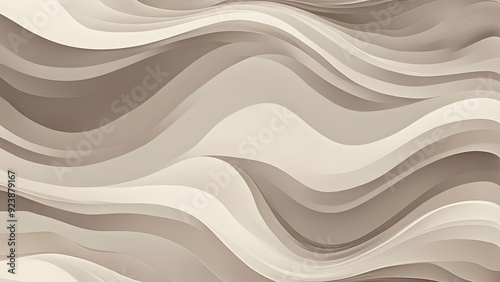 Gentle abstract waves in neutral tones like taupe cream and soft gray, AI generated