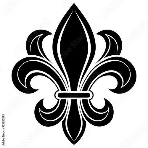 Heraldic symbol fleur de lis art vector illustration