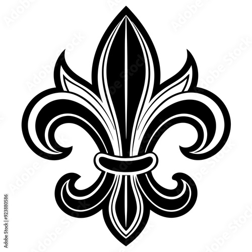 Heraldic symbol fleur de lis art vector illustration