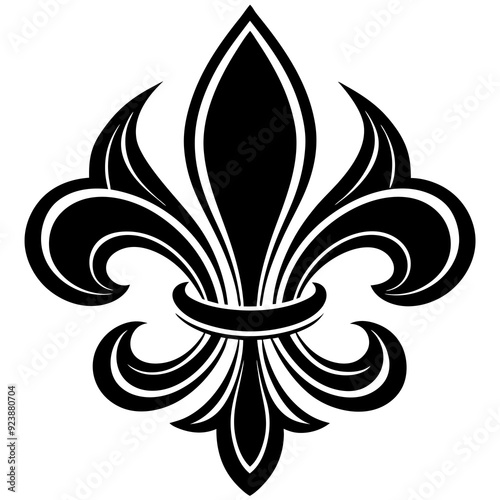 Heraldic symbol fleur de lis art vector illustration
