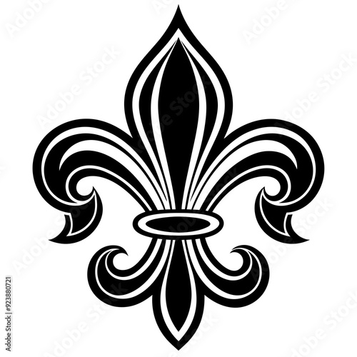 Heraldic symbol fleur de lis art vector illustration