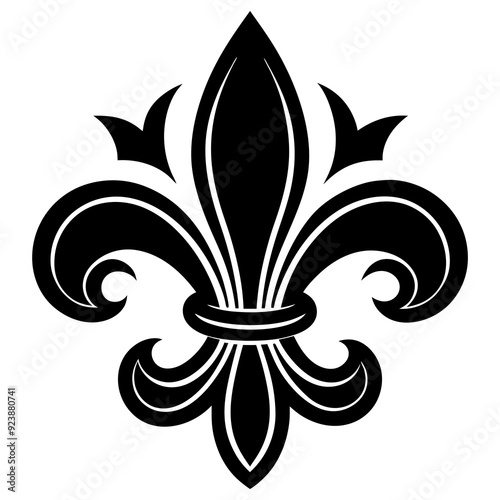 Heraldic symbol fleur de lis art vector illustration
