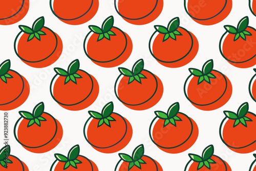 Seamless line pattern with tomato art vector illustration