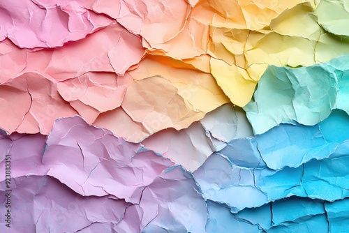 Wallpaper Mural Colorful crumpled paper texture in pastel shades, ideal for backgrounds and creative projects. Torontodigital.ca