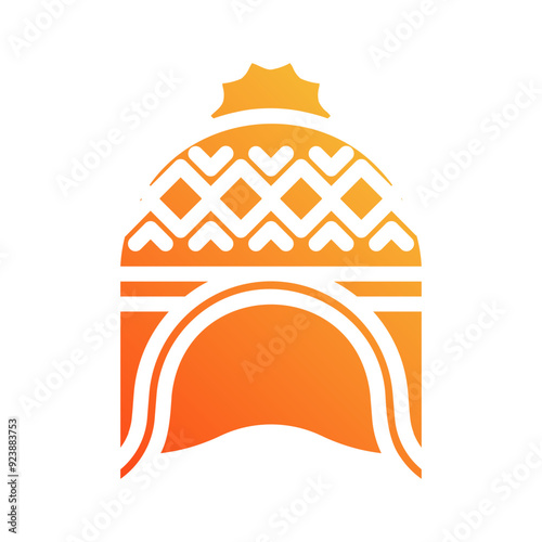 Chullo hat. vector single icon with a solid gradient style. suitable for any purpose. for example: website design, mobile app design, logo, etc.