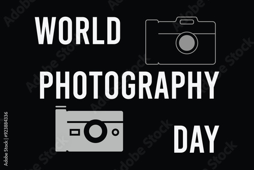 World Photography Day. Flat Design World Photography Day Concept