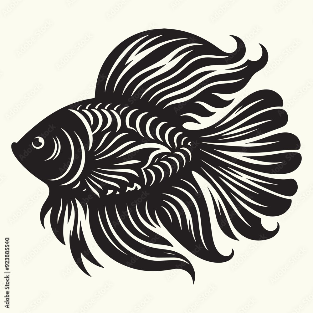 Fish art Vector Illustration Black silhouette Fish art Vector Illustration Black silhouette