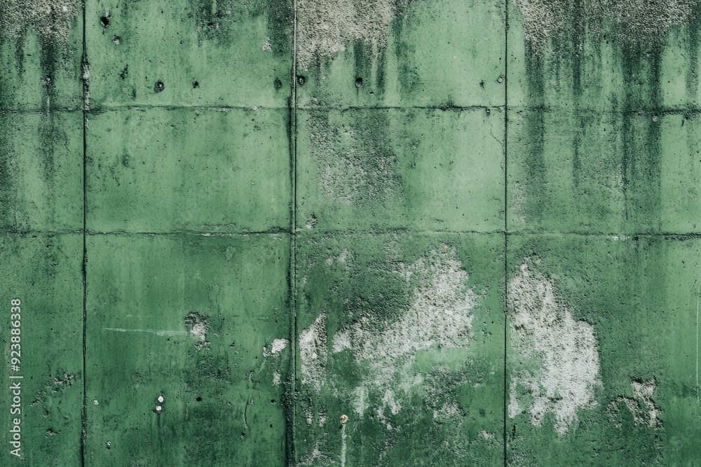 Obraz premium Green concrete wall background , ai