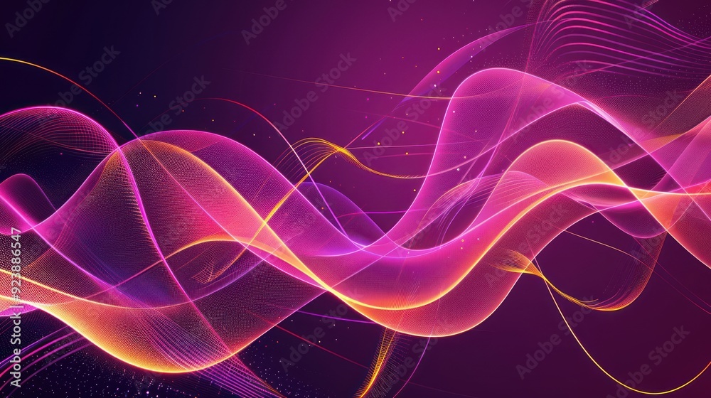 Fototapeta premium Abstract Swirling Lines with Glowing Colors
