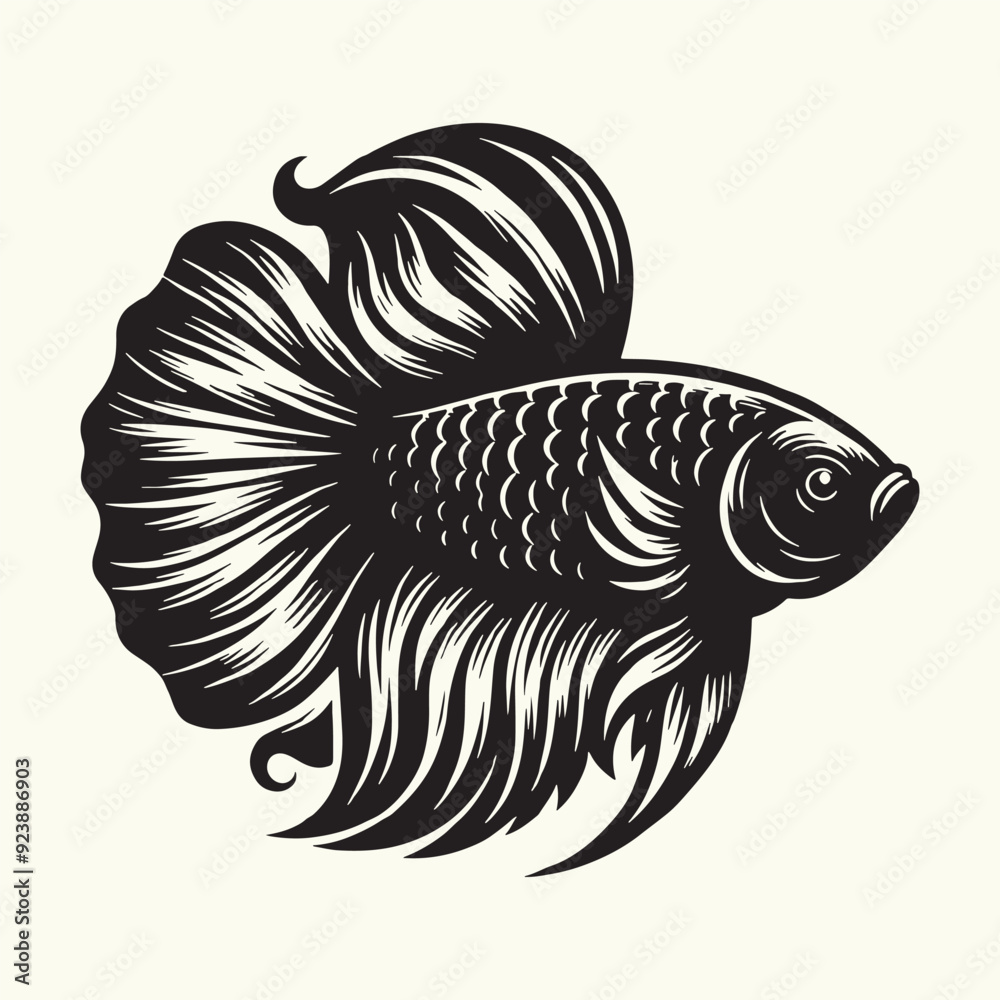 Fish art Vector Illustration Black silhouette Fish art Vector Illustration Black silhouette