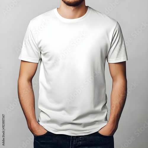 T-shirt mockup. White blank t-shirt front 