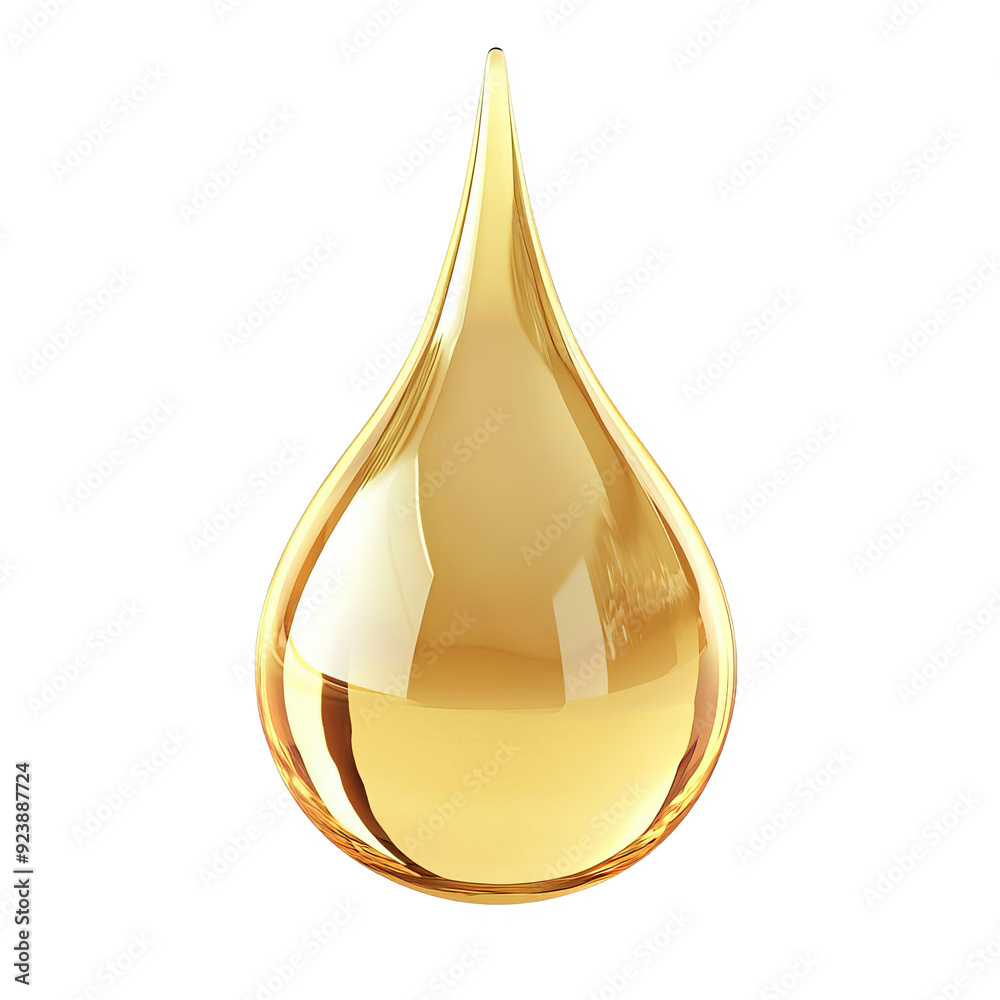 Golden droplet of oil isolated on white background symbolizing purity, luxury, and natural essence in a close-up view. Golden droplet of oil isolated on white background symbolizing purity, luxury, and natural essence in a close-up view.